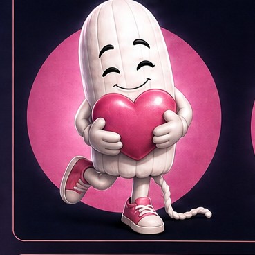 PONS holding a heart